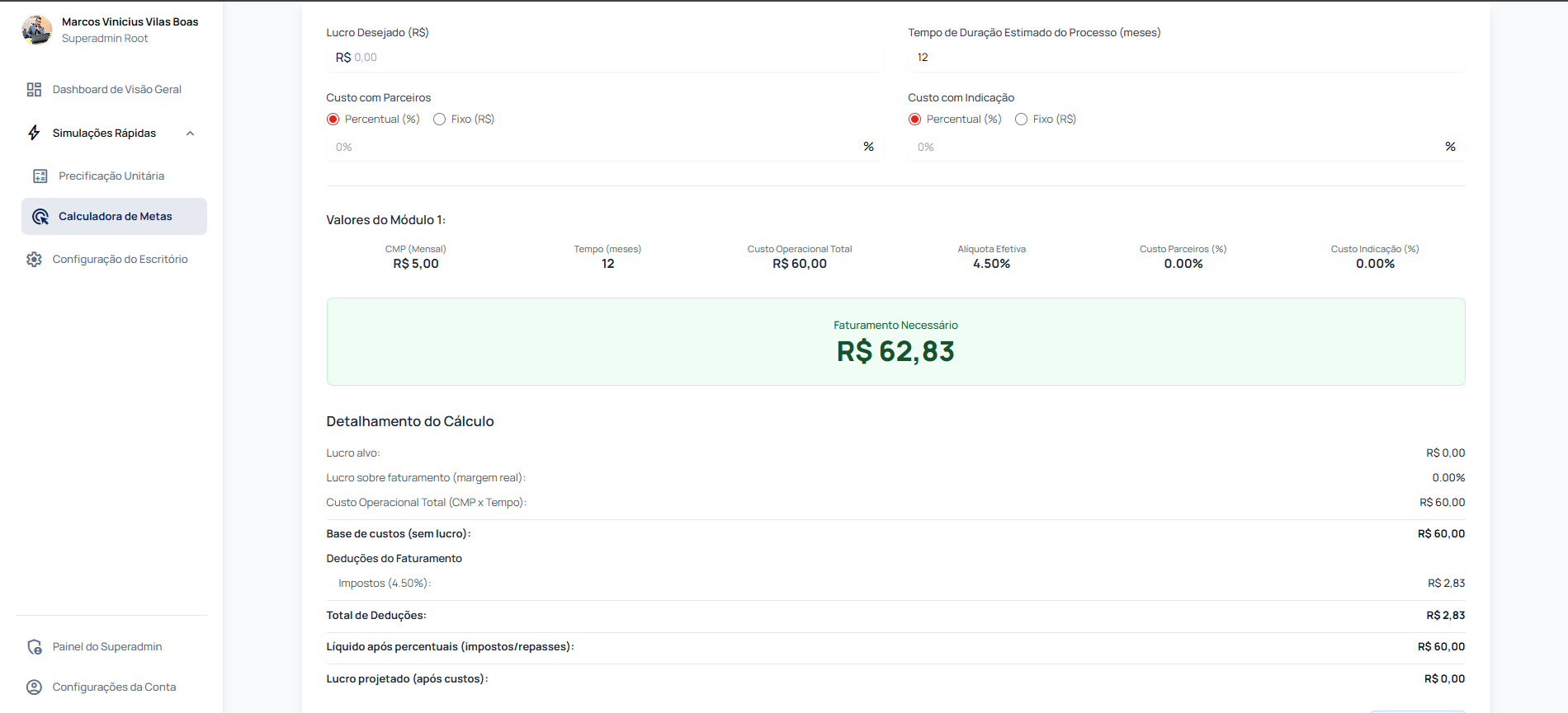 Calculadora de Metas